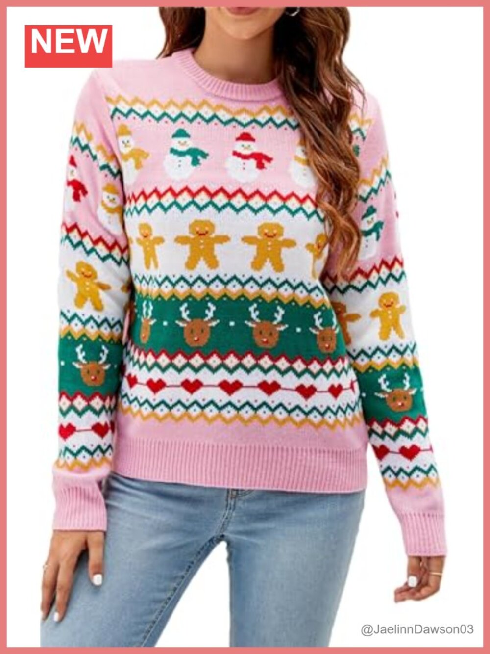 Ugly Christmas Sweater Womens Fuzzy Knitted Pullover Crew Neck Long Sleeve